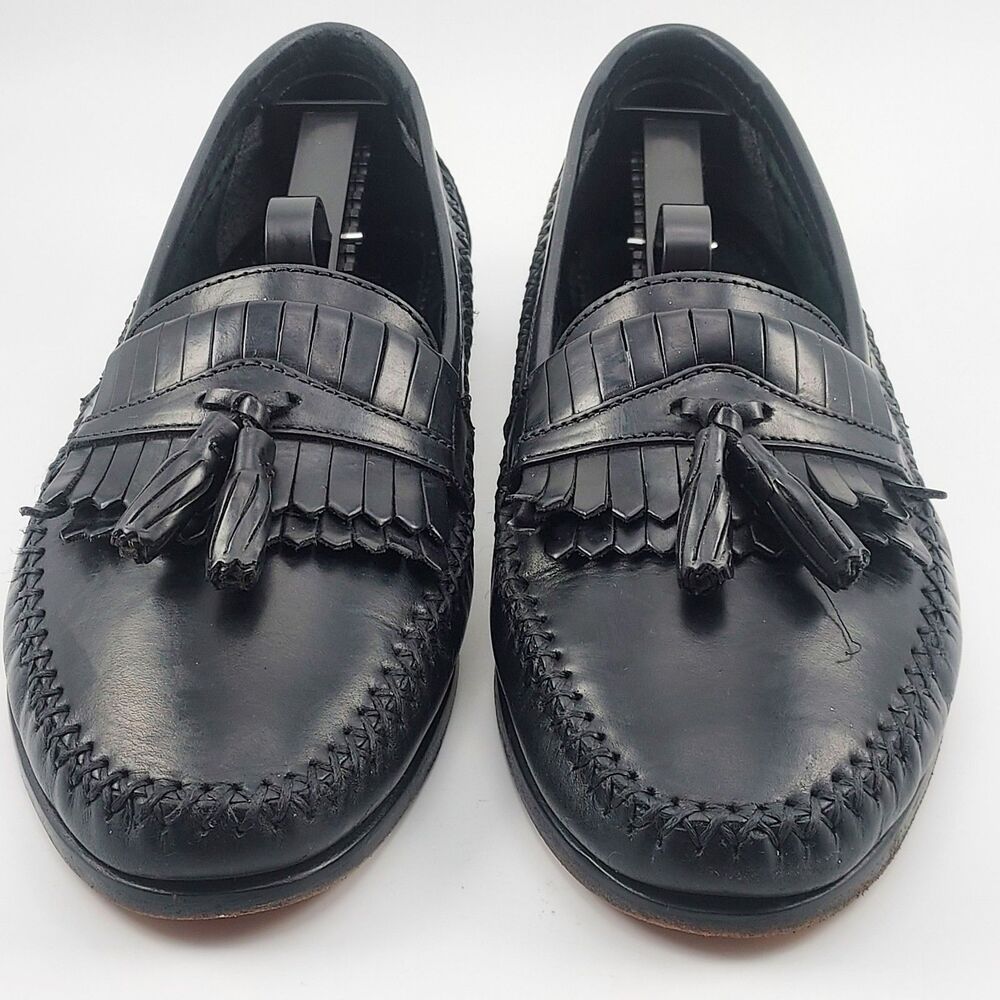 Bert Pulitzer Alex 9.5D Black Brazilian Leather Sole Keltie Tassel Peppy Loafer